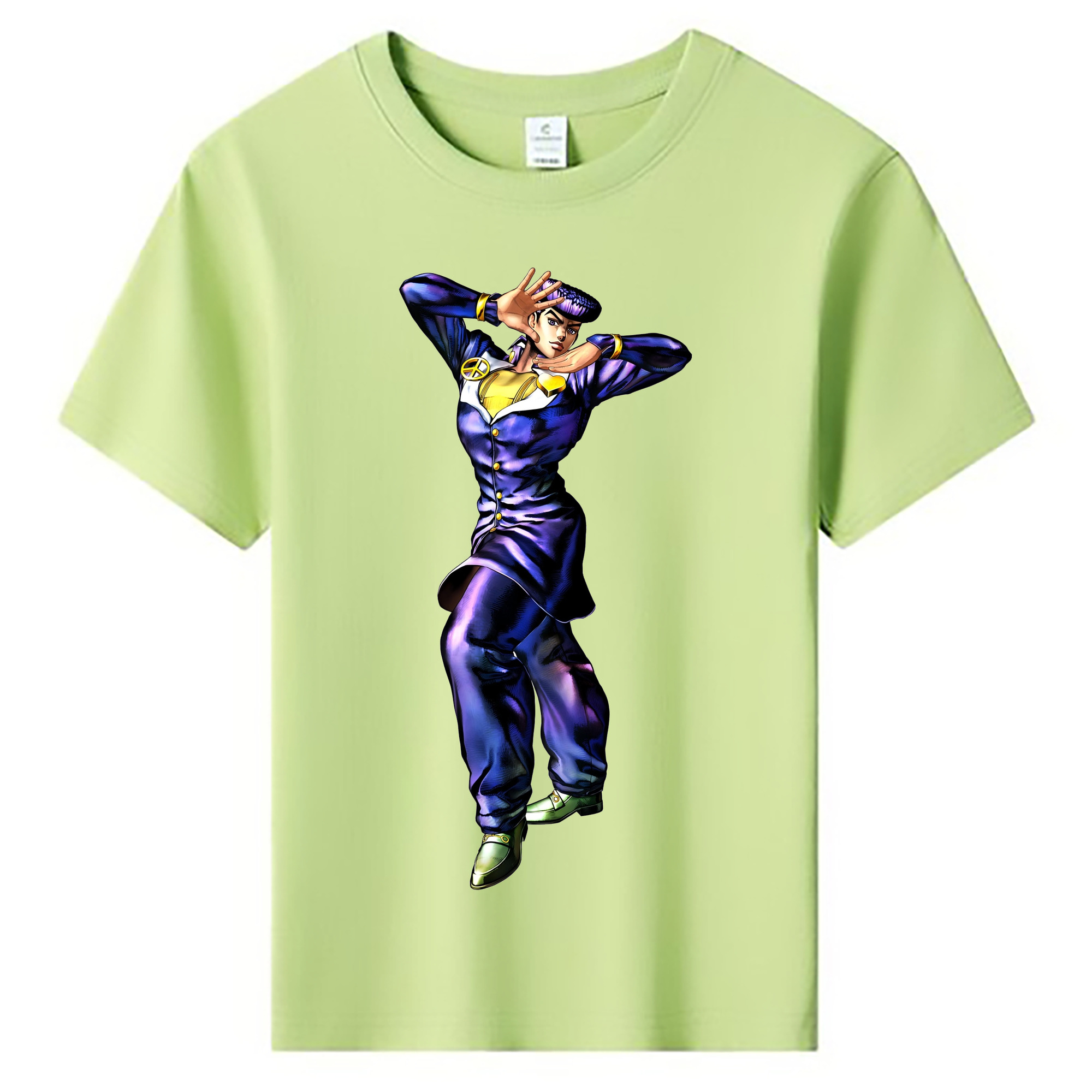 （画像用） ジョジョの奇妙な冒険 ひがしかた じょうすけ JoJo's Bizarre Adventure Higashikata Josuke 綿100％キッズTシャツ（フロントプリント）